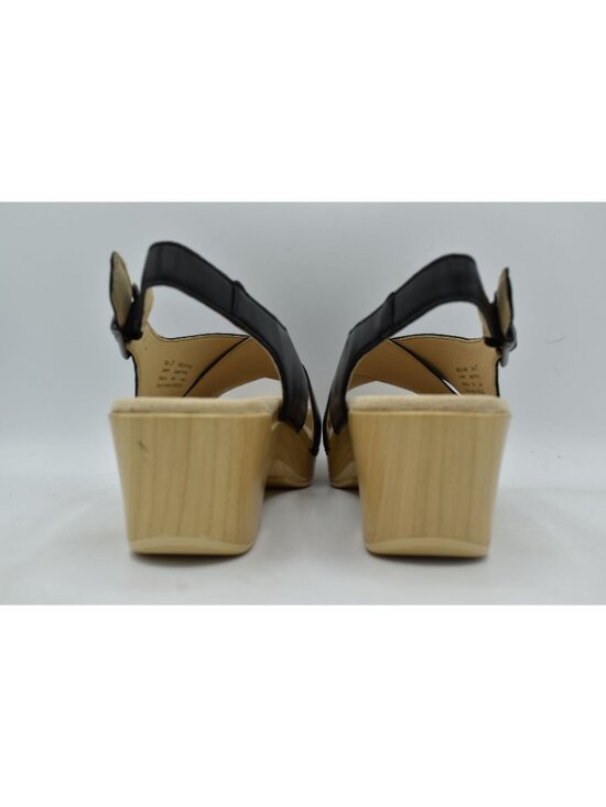 Dansko Leather Upper Mid (2-2.9 in) Heel Height Sandals for  Dansko Womens Size EU 37 Sloane Calf Black Leather Wedge Open Toe Sandals Shoes